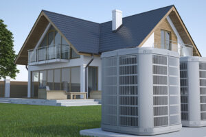 How Does Your Central Air Conditioner Cool Your Home? Air heat pump and house
