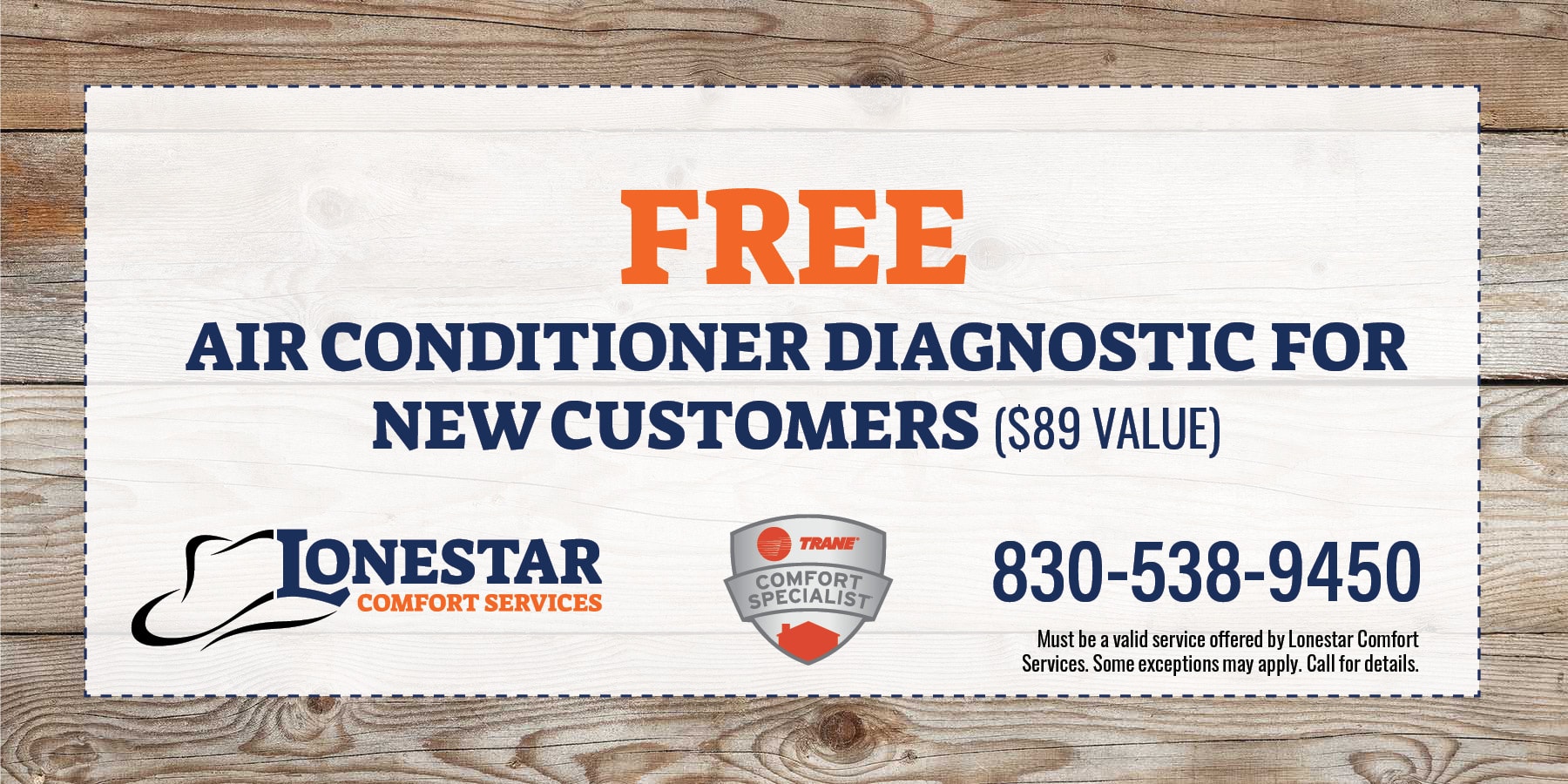 Free Air Conditioner Diagnostic for New Customers - Lonestar Comfort Services